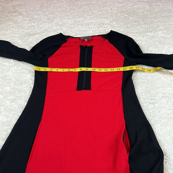 Lynn Ritchie Silver color block red and black long sleeved dress, small - Picture 6 of 10